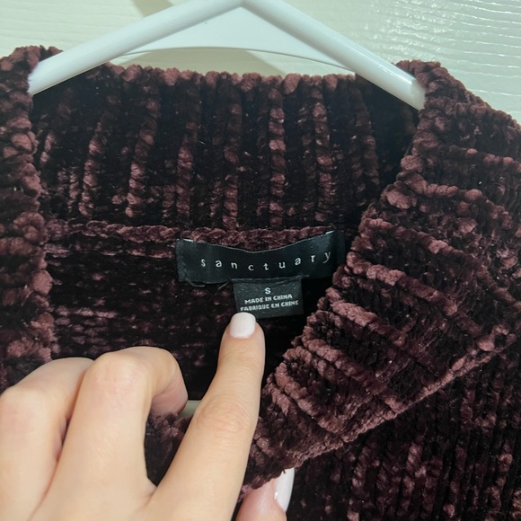 SANCTUARY BURGUNDY CHENILLE SWEATER - Picture 6 of 7